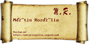 Mátis Rozália névjegykártya