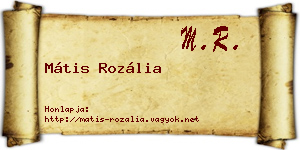Mátis Rozália névjegykártya