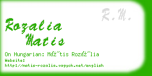 rozalia matis business card